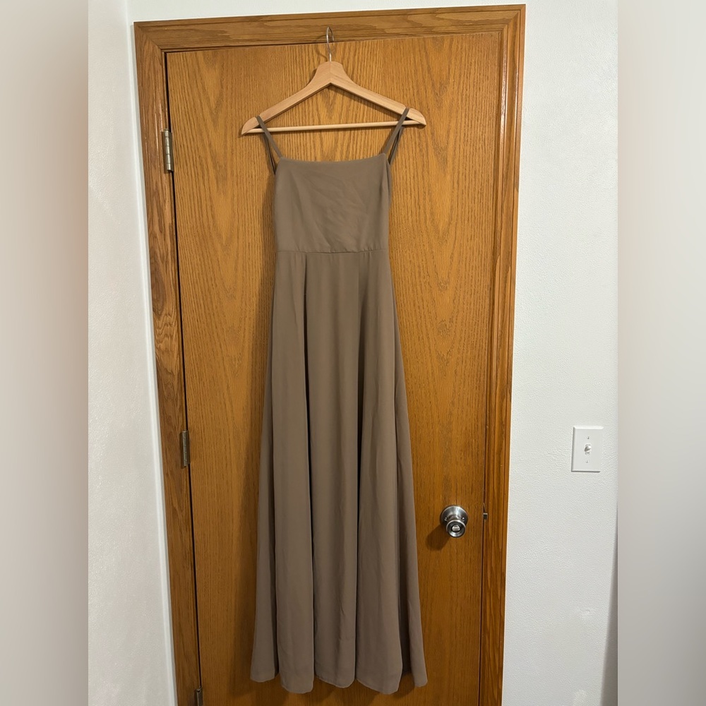 Show Me Your Mumu Lauren Tie Maxi Dress - Dune Chiffon
